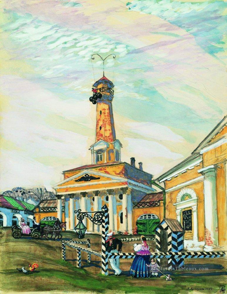 carré dans krutogorsk 1915 Boris Mikhailovich Kustodiev scènes de ville de paysage urbain Peintures à l'huile